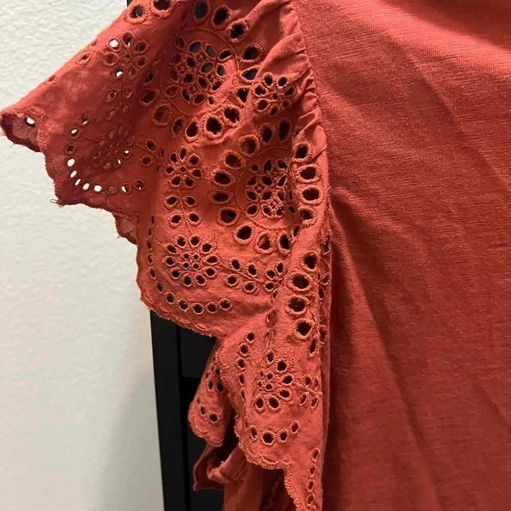 J.Crew eyelet flutter sleeve t-shirt